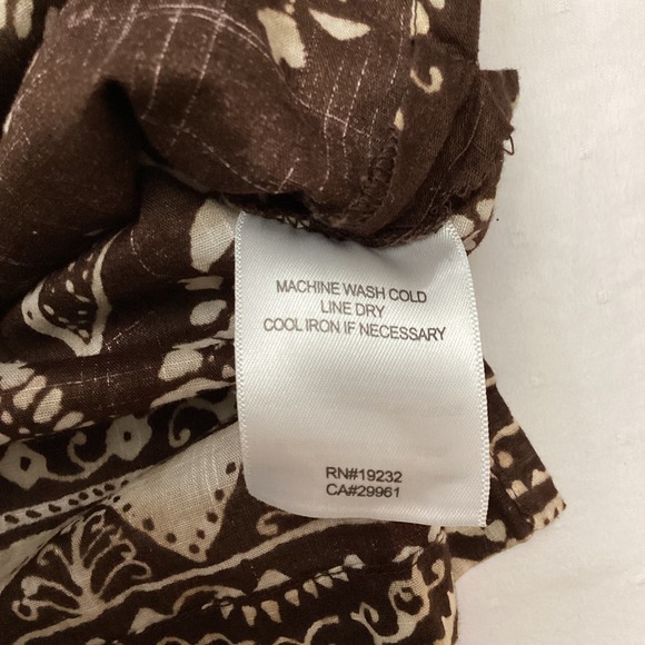 Alfred Dunner Women's Brown Tropical Leaf Print V Neck 3/4 Sleeve Tunic Size 12 - Picture 6 of 8